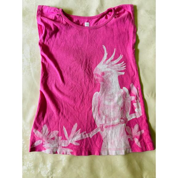 TEA Pink Cotton Cockatoo Dress Size 2 EUC - Picture 1 of 3